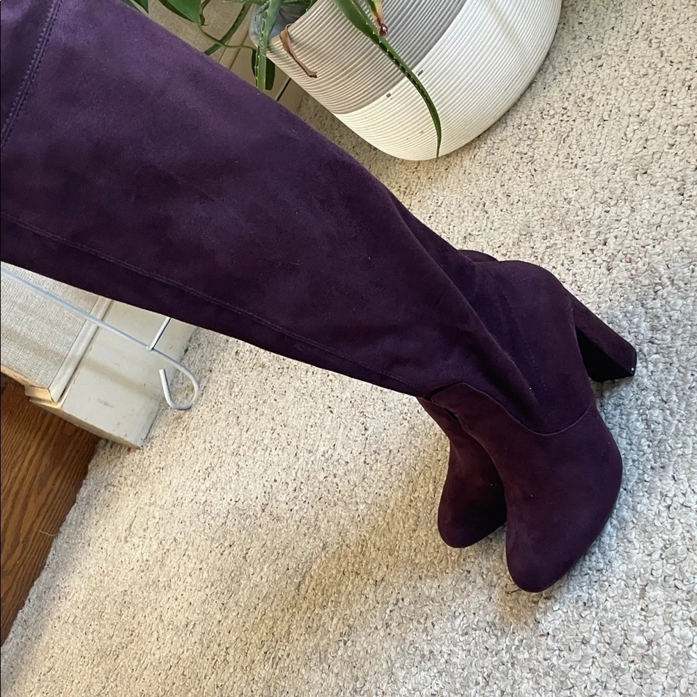 A New Day Elegant Purple Suede Over-the-Knee Boots 7.5